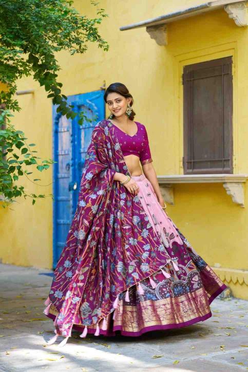 AKANKSHA 01 Tasar Silk LPI Surat lehenga choli market